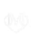 white heart logo with dm